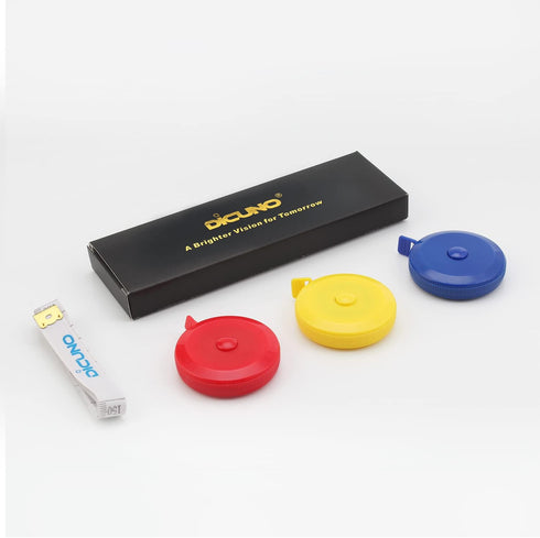 DiCUNO 60-Inch 1.5 Meter Soft and Retractable Tape Measure Medical Body Measurement Tailor Sewing Craft Cloth Dieting Measuring Tape (3 Colors Pac...