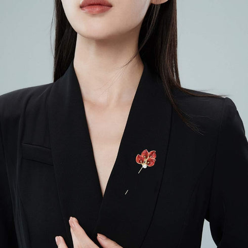 Elegent Calla Lily Flower Cluster Lapel Pins Brooch Crystal Enamel Floral Boutonniere Bouquets Corsage Stick Pin Suit Cardigan Scarf Tie Pins Wedd...