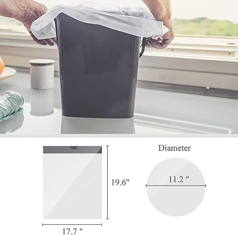 Newgam 4 Gallon White Small Trash bags Thickened Bathroom?Bedroom?Tear-Free trash bags?Office Stretchy Garbage Bags,Unscented Waste Bag 60 count...