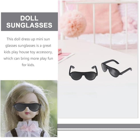 TOYANDONA 60pcs Doll Sunglasses, 4 Colors Dress Up Glasses Doll Eyeglasses Miniature Doll Sunglasses Mini Doll Glasses for Dollhouse Crafts Doll C...