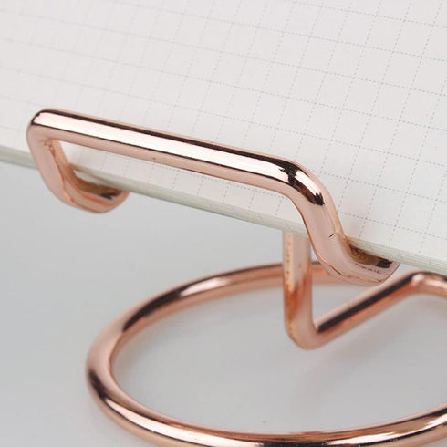 Teensery 1 Pack Metal Wire Frame Holder Stand Tabletop Display Stand for Picture Photo Book Cellphone Pad (Rose Gold)...