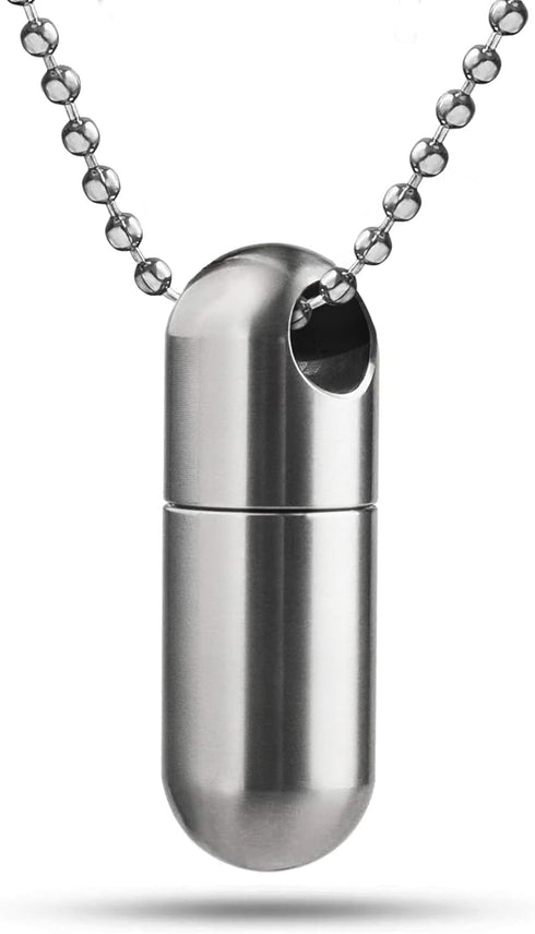 Pill Holder,Titanium Small Pill Case for Purse Wallet,Portable Travel Pill Box Daily Pill Container Keychain Waterproof Bottle for Travel Outdoor...