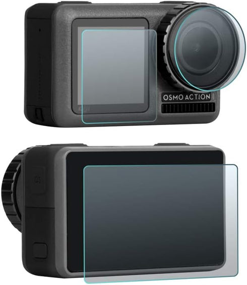 Digital Camera Screen Protectors, 2.5D HD Screen Protect Film Lens Protective Film Kit, Protect Film Set Dual Screen + Lens Protector for Osmo Act...