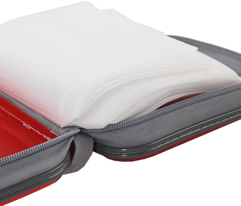 48 Capacity CD Case, Portable Hard Plastic DVD Storage Case, CD Carrying Case, Car Home Travel CD/DVD Organizer (Red 48)...