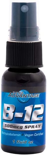 Pure Advantage Liquid Vitamin B12 Methylcobalamin Spray, 1 Ounce...