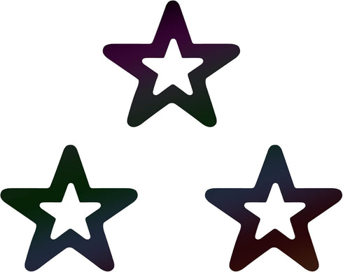 Hemway Craft Glitter - 1/5" 0.2" 5mm - Hollow Star Shaped Glitter, Star, Table, Sequin, Confetti, Nail and Decoration - Black Holographic - 50g...