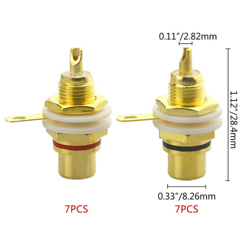 WMYCONCONG 14 PCS RCA Female Phono Panel Mount Audio Socket Connector Audio Terminal Jack Panel Mount for Amplifier Audio Terminal Plug...