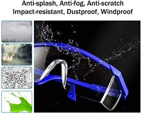 mozeeda 5 PACKS Safety Glasses Goggles, Men Women Clear Anti-fog UV400 Protection Eyeglasses Adjustable Temples ANSI Z87 Eyewear Protection Anti-S...