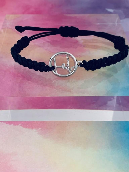 Sportybella Gymnastics Charm Bracelet, Gymnastics Jewelry, Adjustable Rope Gymnastics Charm Bracelet for Gymnasts, Gymnastics Gift...