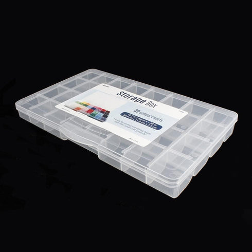 32 Grids Clear Plastic Organizer Box, Craft Storage Container for Beads Organizer, Art DIY, Crafts Jewelry Storage, Fishing Tackles, Rock Collecti...