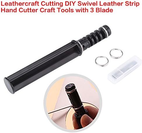 Leather Lace Maker, Leather craft Cutting DIY Swivel Leather Strip Hand Cutter Craft Tools with 3 Blade...