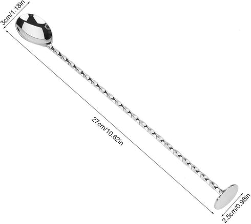 Oumefar Cocktail Stirrer Spoon Bar Spoon Stainless Steel Cocktail Spoon Beverage Coffee Mixing Layering Tool with Long Handle(#7 Silver)...