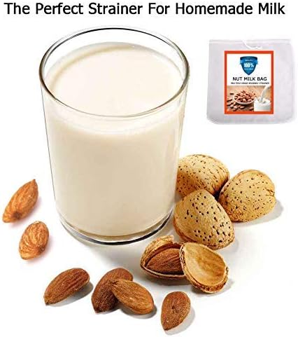 Nut Milk Bag, Pro Quality Multiple Usage Reusable Food Strainer, Cold Brew Coffee Bag Cheese Cloth, Ultra Fine Nylon Mesh Food Grade for Milk, Jui...