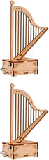 ibasenice Wooden Harp Model 2pcs Box 3 d Puzzles Bulk Puzzles for Kids Chritmas Puzzles DIY Model Building Music Box Ornament Treasure Box Manual ...