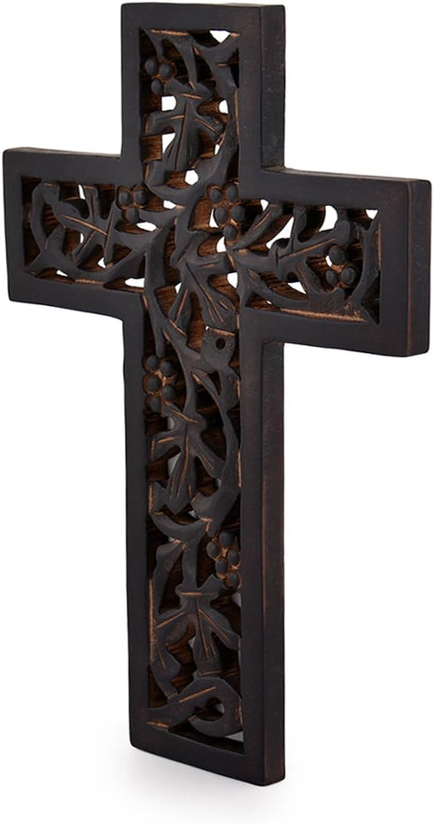 Nirvana Class Wooden Wall Hanging Cross Handmade Antique Design Religious Home Living Room Décor Accessory...