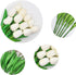 PU Fake Tulips Real Touch Artificial Flowers 10Pcs Flower Arrangement Bouquet for Home Office Wedding Decoration (White)...