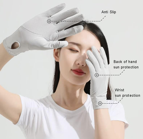 Summer Sunblock Gloves UV Protection Non-Slip Touchscreen Driving Gloves for Women Cyling Riding Outdoor...