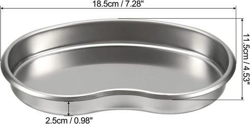 PATIKIL Stainless Steel Tray, 2 Pack 18.5x11.5cm Curved Flat Type Dish Lab Instrument Tool...