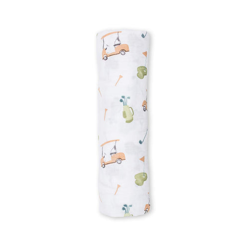 Lulujo Baby Cotton Muslin Swaddle Blanket, 47 x 47-Inch, Golf...