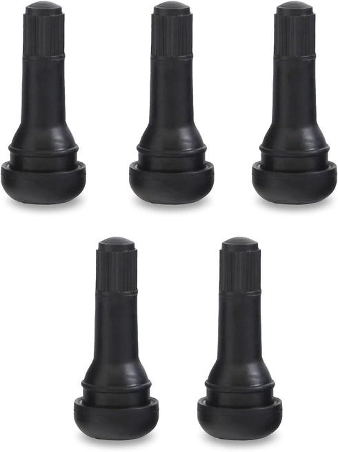5 PCS Snap-in Tire Valve, TR413 Short Valve Stem, for Tubeless 0.45 Inches Rim Holes on Standard Vehicle Tires (Black)...