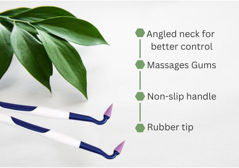 Gum Stimulator - Rubber Tip Stimulator, Dental Plaque Remover Tool Bundled with Travel Zipper Pouch- 3 Pack Total...