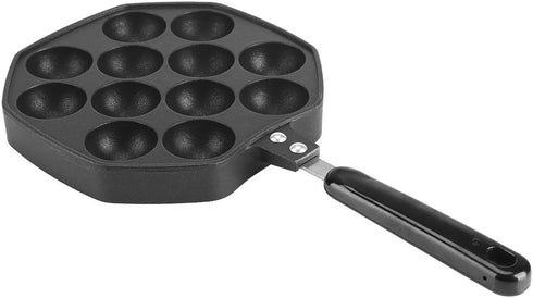 Takoyaki Maker,12 Holes Aluminum Takoyaki Pan Non Stick Grill Pan Plate Cooking Baking Mold Tray Takoyaki Grill Pan for Takoyaki and Round Pancake...