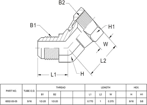 (2-PACK) 6502-05-05 Hydraulic Hose Adapter Fitting 5/16" Male JIC 37°Flare (1/2"-20UNF)× 5/16" Female JIC 37° Swivel (1/2"-20UNF) 45°Elbow Pipe Jo...