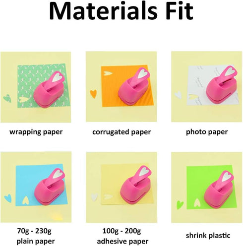 Craft Lever Punch DIY Handmade Craft Punch Paper Punch for Festival and Greeting Card Making Ten Shapes Choices (White 0.7X0.7inch square-1inch Ci...