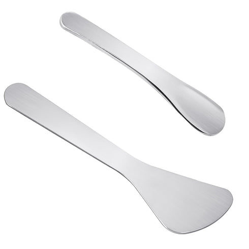 2Pcs Mini Metal Cosmetic Spatulas, Makeup Spatulas, Skincare Spatula, Cream Spatula, Beauty Accessories for Mixing and Sampling Plant Masks, Skin ...