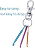 BAGERLA Mini Crochet Hooks with Keychain and Swivel Hooks Aluminum Knitting Needles Tool Suitable for Yarn Knitting and Sewing Perfect for Pro or ...