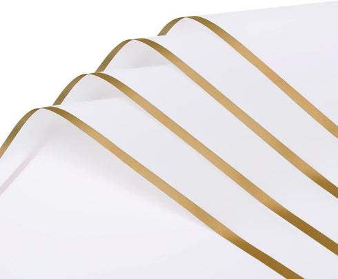 EMITAOHWF 20-Sheet White Flower Wrapping Paper, White Waterproof Bouquet Wrapping Paper for Flowers, Florist Wrapping Paper for Flowers Bouquet DI...