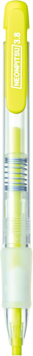 KUTSUWA NEONPITSU Mechanical Dry Highlighter Pencil, 3.8mm neon lead, 1ea, Fluorescent Yellow (PA020YE)...