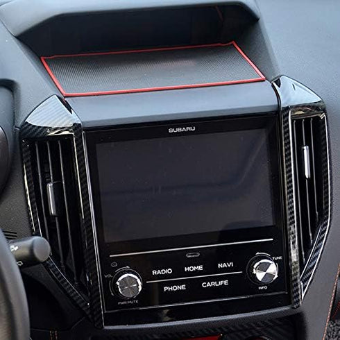 Kadore for 2018-2023 Subaru Crosstrek/Impreza Center Air Vent Trim Cover | Carbon Fiber Style ABS Frame 2-Piece Set | Sport/Limited/Premium Interi...