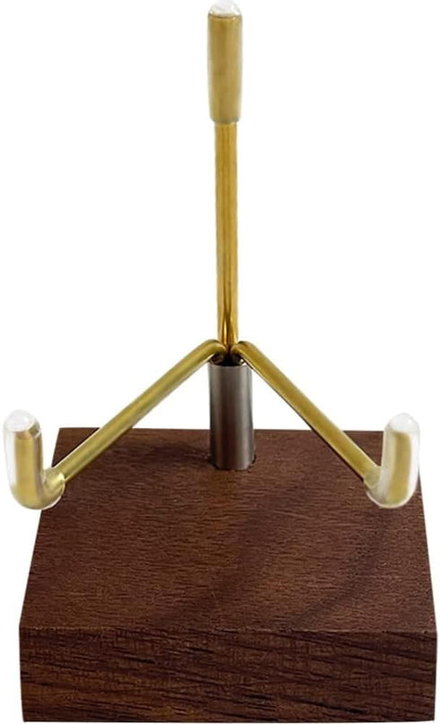 Adjustable Brass Crystal Display Stand with Walnut Base Mineral Specimens Display Stand Rock Display Easel Metal Display Holder for Stones Geodes ...