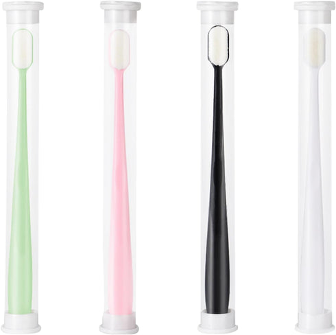 4Pcs Classic Style Extra Soft Toothbrush, Nano Toothbrush for Sensitive Gums Micro-Nano Manual Toothbrush with Soft Floss Bristle for Gum Care Pro...
