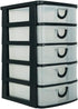Massca 5 Drawer Storage Drawers and Personal Organizer, Heavy-Duty Plastic Containers for Storing Arts, Crafts, Sewing Accessories, Stationary, an...