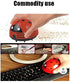 Mini Portable Handheld Cordless Tabletop Crumb Sweeper Desktop Dust Vacuum Cleaner Ladybug Dust Sweeper(Red)...