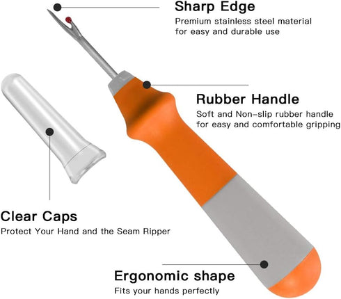 Lhedon Seam Ripper 3 PCS, Seam Rippers for Sewing, Ergonomic Grip, Colorful Large Thread Stitch Remover Tool Handy Stitch Rippers for Sewing Craft...