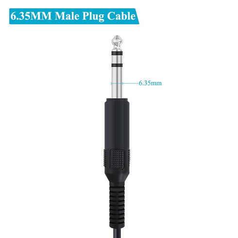 Fancasee 2 Pack Replacement 6.35mm Male Plug to Bare Wire Open End TRS 3 Pole Stereo 1/4" 6.35mm Plug Jack Connector Audio Cable for Microphone Sp...