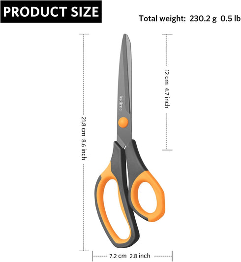 Titanium Scissors, Premium 8.6” All Purpose Scissors, Ultra Sharp Stainless Steel Blades, Comfortable Grip, Great for Craft, Office, School and Ev...