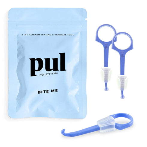 PUL Chewies & Clear Aligner Removal 2 in 1 Combo Tool - Compatible With Invisalign Removable Braces & Trays, Aligners, Retainers, Dentures - Hygie...