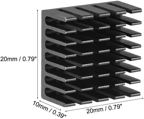 uxcell Electronic Radiators Heatsink for MOS GPU IC Chip Black 20 x 20 x 10 mm 5pcs...