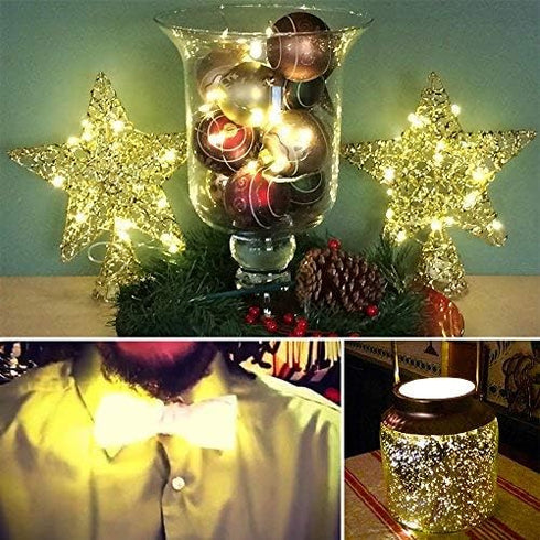YKB 6 PCS Fairy Lights LED Starry String Lights with 20 Micro LEDs on 3.3FT/1m Copper Wire, Powered by 2xCR2032(Incl) Batteries, for Wedding Party...