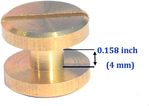DGOL 50 Pairs Brass Backscrews Golden Leather Fasteners Sturdy Binding Rivets Belt Strap Collar Back Screws PU Studs Length (0.158 inch (4mm))...