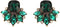 Extra LARGE Art Deco Antique Vintage Retro Style Green Emerald Rhinestone Bridal Bridesmaid Wedding Prom Cluster Earrings...