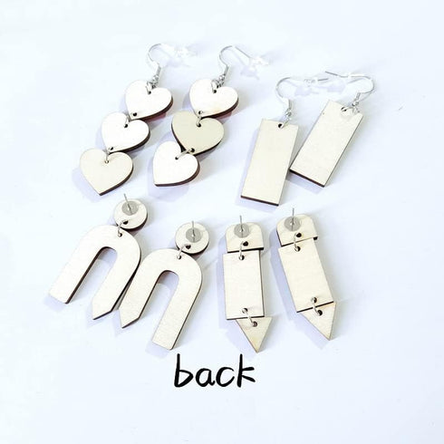Teacher Stud Earrings Set Colorful Crayon Pencil Ruler Heart Shape Teacher's Gift Rainbow Dangle Earrings Bulk Wooden Jewelry for Women for school...
