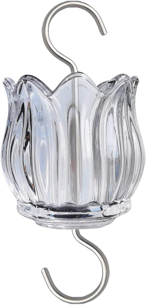 Glass Ant Moat for Hummingbird Feeder - 3 OZ Clear Tulip Insect Guard with Large Capacity...