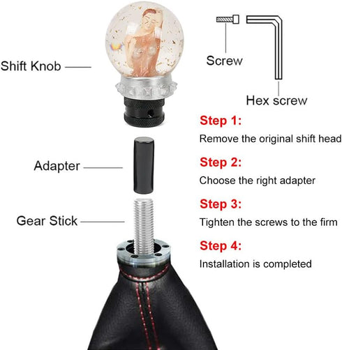 muge racing Universal Acrylic Shift Knob Gear Shift Knob Fit Most Manual Automatic Cars Truck SUV (D Style)...