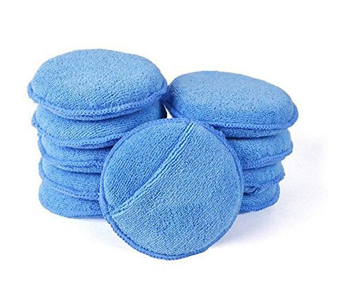 5PCS Car Microfiber Wax Applicator, Waxing Polish Microfiber Foam Sponge, Fit for Cars Wax Applicator Foam Sponge (Blue)...