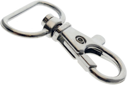 Bulk 50 Pack - Premium Metal Lobster Claw Clasps - Wide 3/4 Inch D Ring - 360° Swivel Trigger Snap Hooks - Great for DIY Lanyards, Keychain Clasps...
